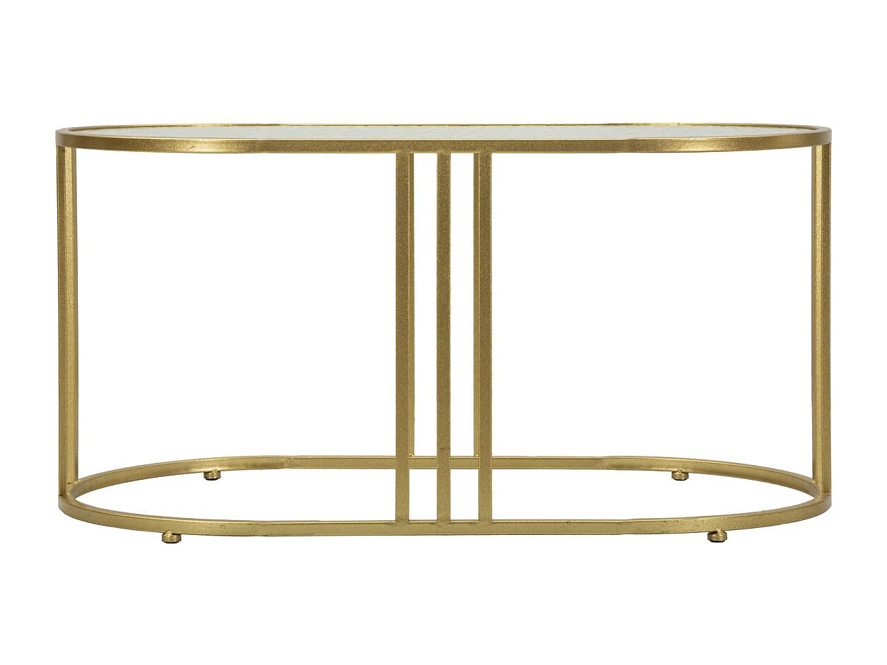 Antalia Couchtisch – Schlankes goldenes Gestell mit Tischplatte in Marmoroptik – Elegantes Design – 1428870000