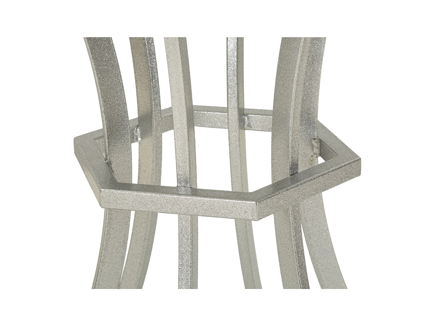 Table basse en métal argenté et marbre, ø 56x68 cm