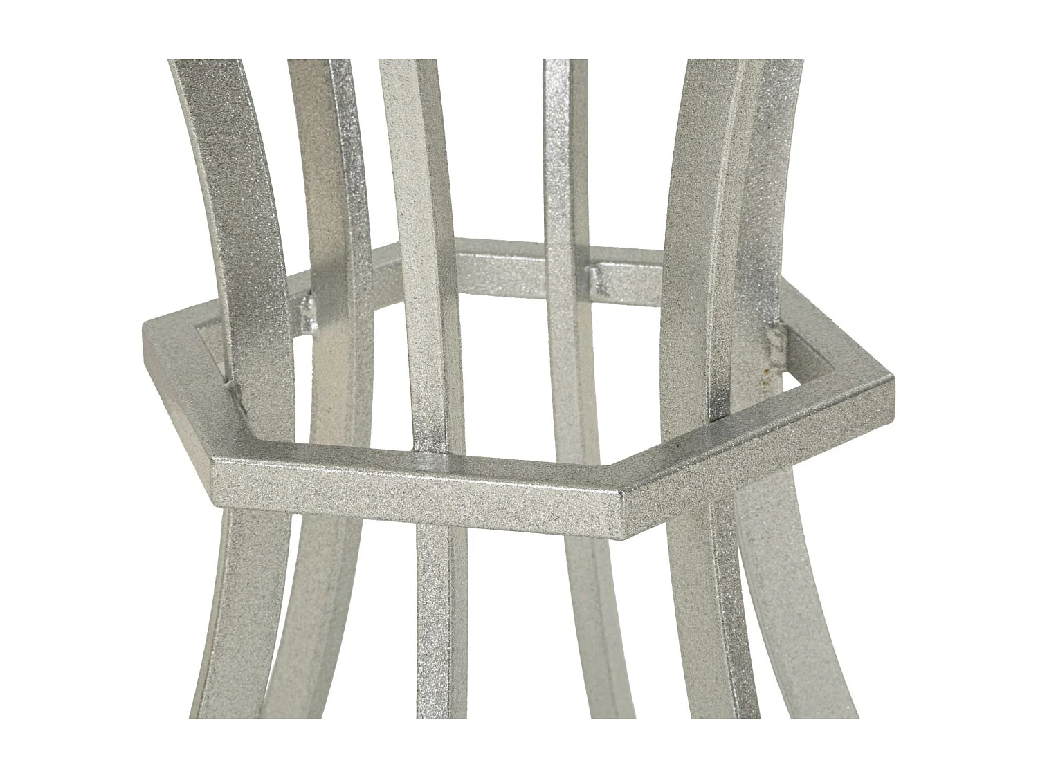 Table basse en métal argenté et marbre, ø 56x68 cm