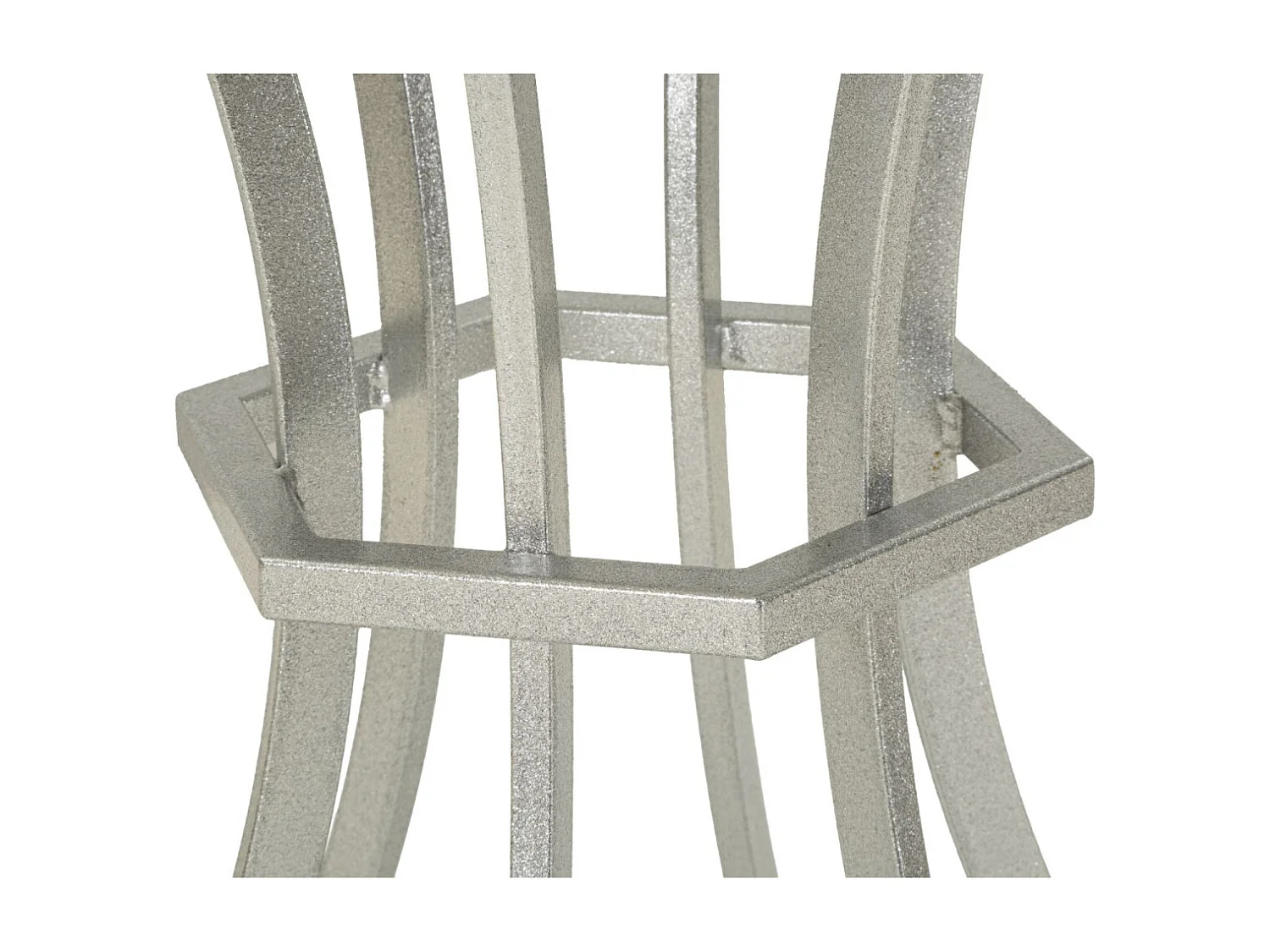 Table d'Appoint Ronde "Istanbul" 68cm Blanc & Argent