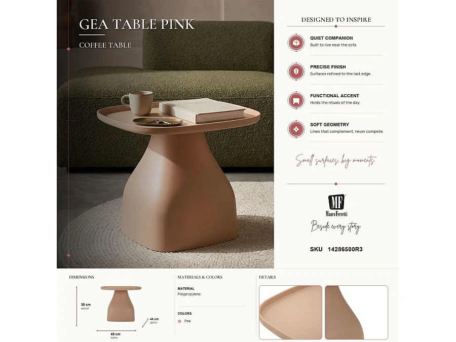 Indoor- und Outdoor-Beistelltisch aus Polypropylen Gea 38