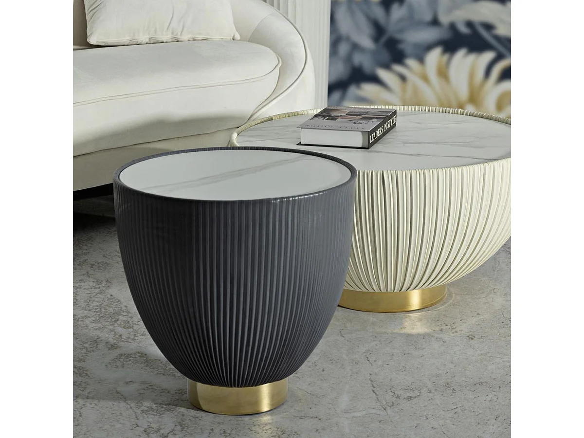 Table Basse Design "Elge" 46cm Gris