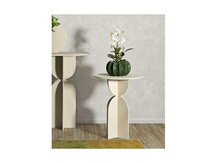 Table basse en métal crème cm ø 45x58