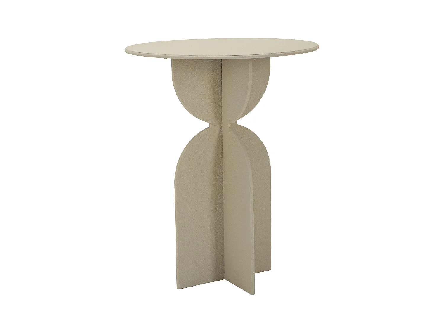 Tavolinetto in metallo crema cm ø 45x58