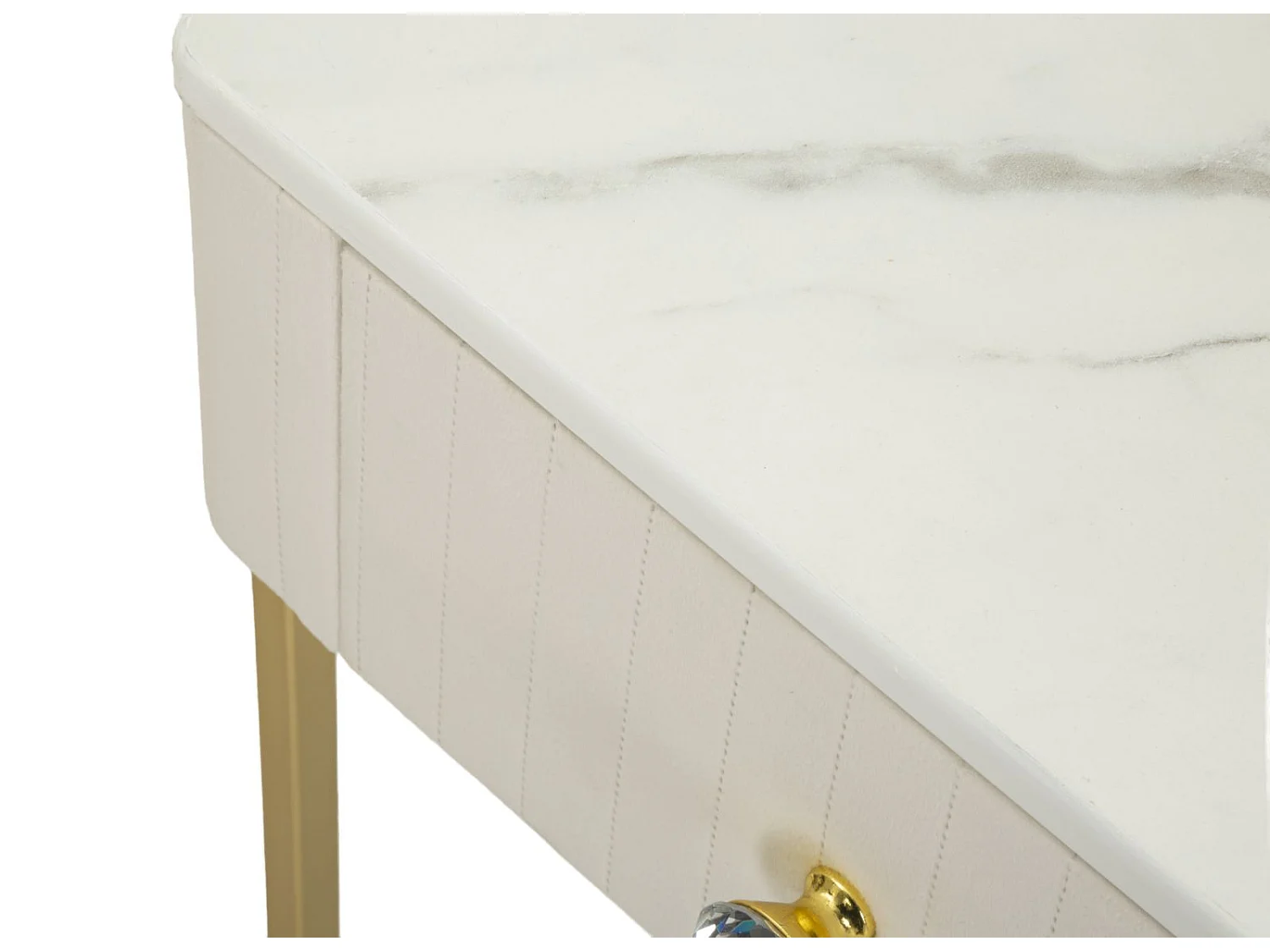Lot de 2 Tables d'Appoint avec Tiroir "Wedding" 90cm Crème