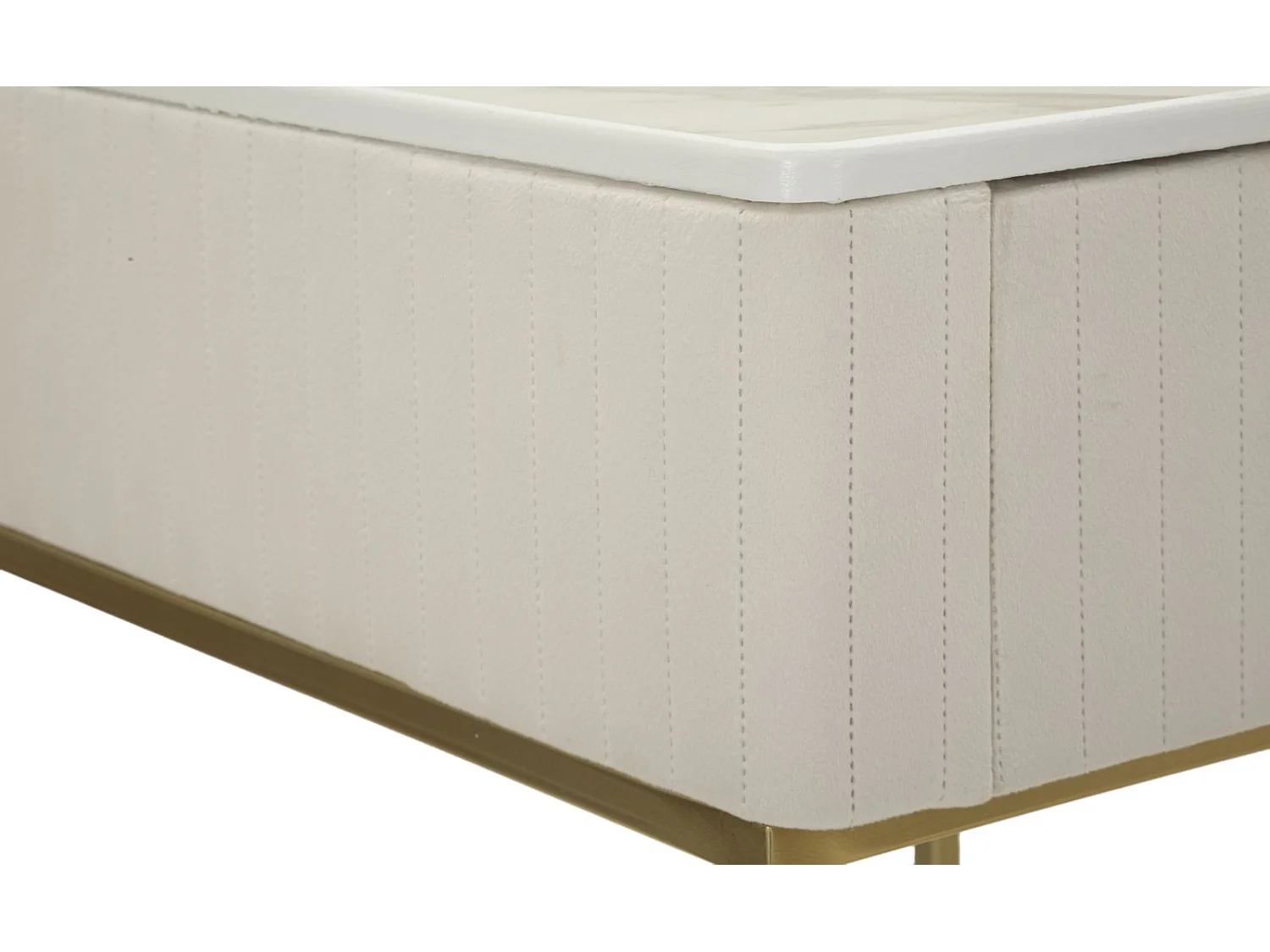 Lot de 2 Tables d'Appoint avec Tiroir "Wedding" 90cm Crème