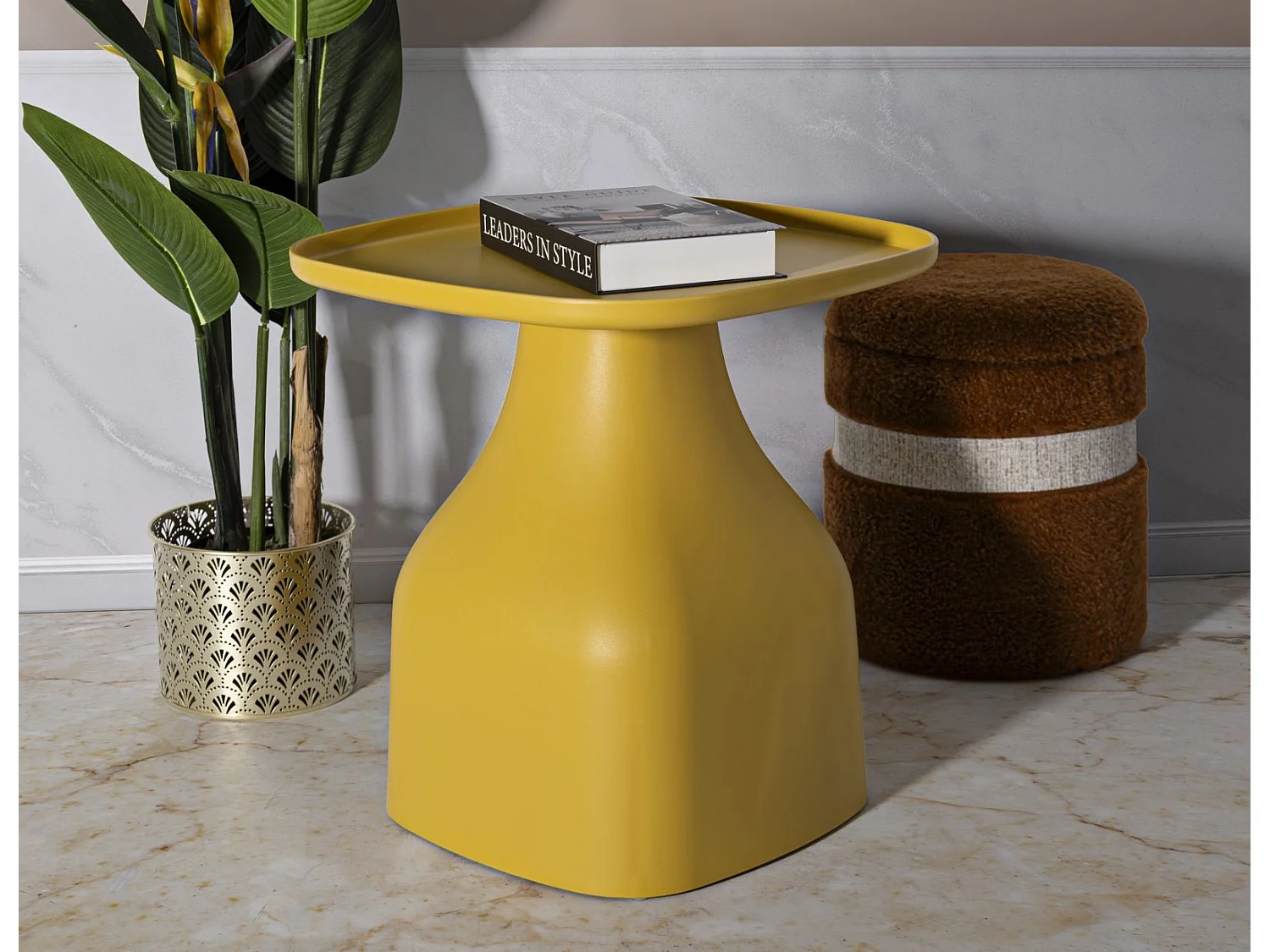 Table en plastique jaune cm 48x48x50