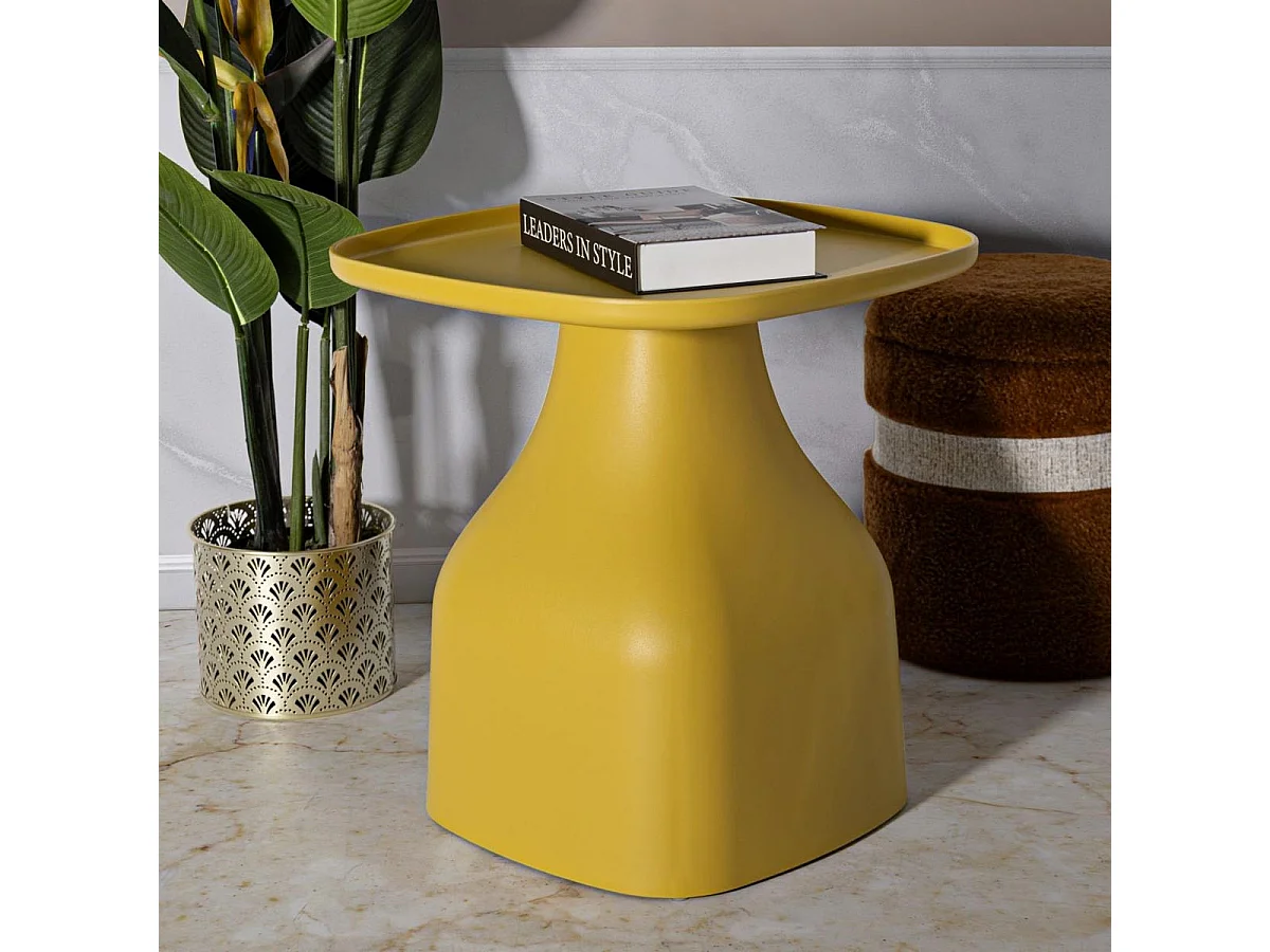 Table d'Appoint Carrée "Gea" 50cm Jaune