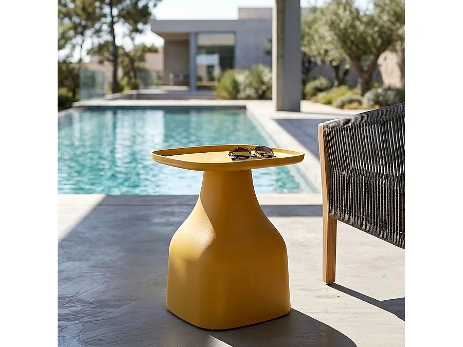 Table d'Appoint Carrée "Gea" 50cm Jaune
