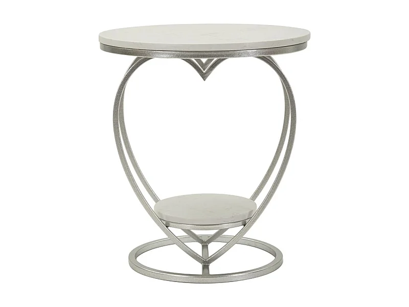 Table d'appoint en métal et marbre Heart 40 x 45.5 cm