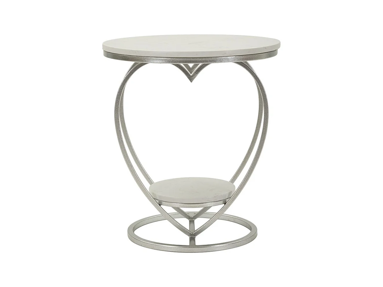 Table d'appoint en métal et marbre Heart 40 x 45.5 cm