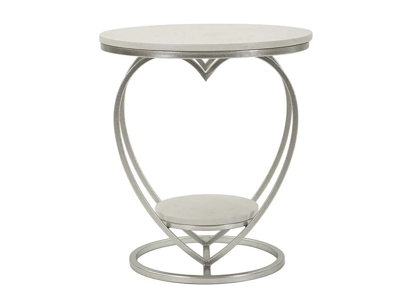 Table d'appoint en métal et marbre Heart 40 x 45.5 cm