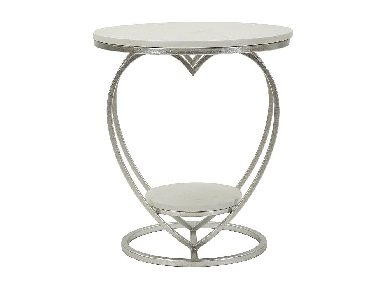 Tavolinetto in metallo argento cm ø 40x45,5