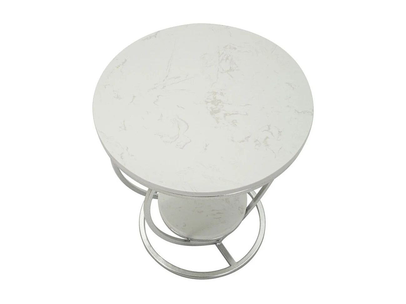 Tavolinetto in metallo argento cm ø 40x45,5