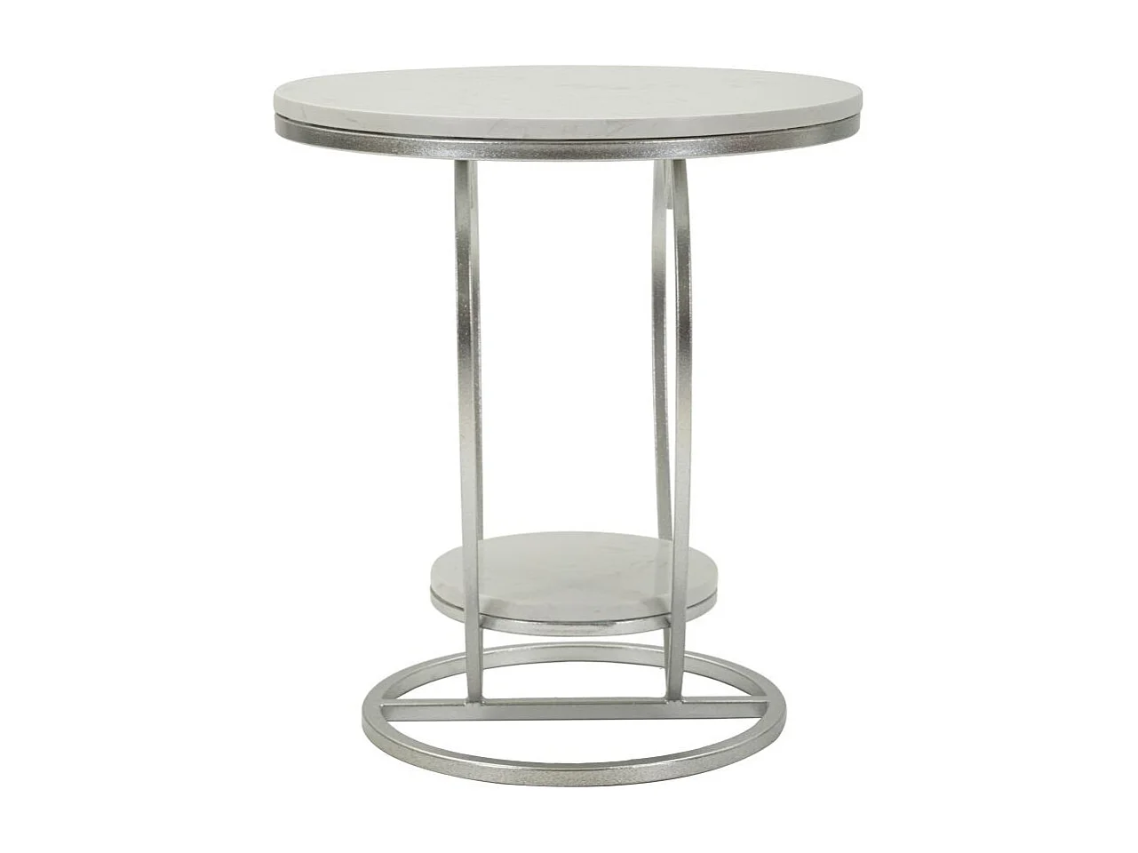 Tavolinetto in metallo argento cm ø 40x45,5