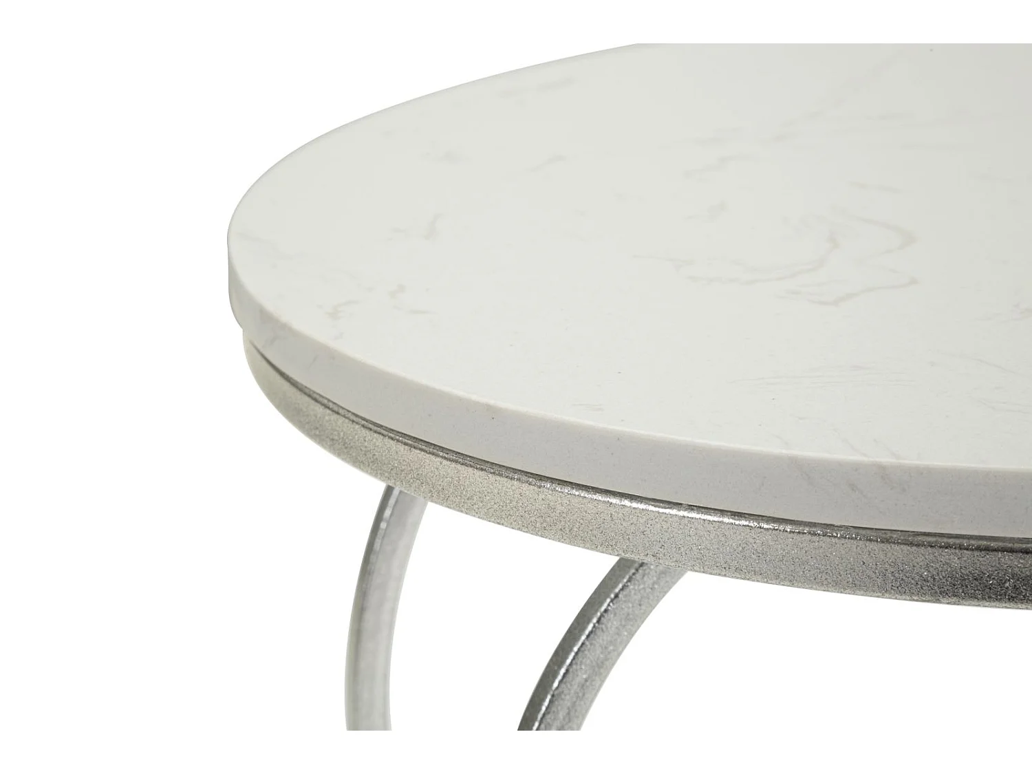 Tavolinetto in metallo argento cm ø 40x45,5