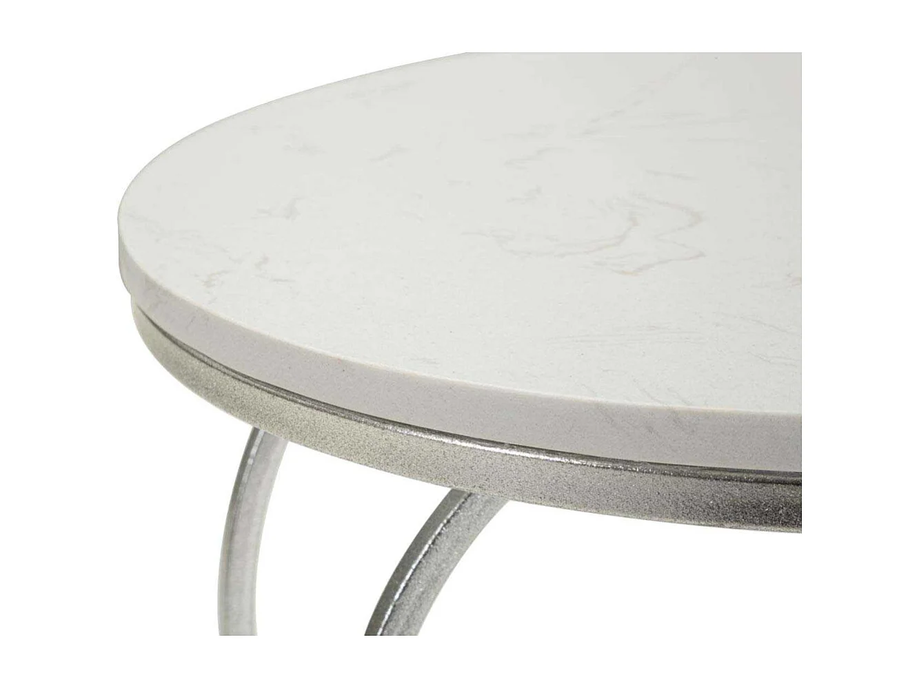 Tavolinetto in metallo argento cm ø 40x45,5