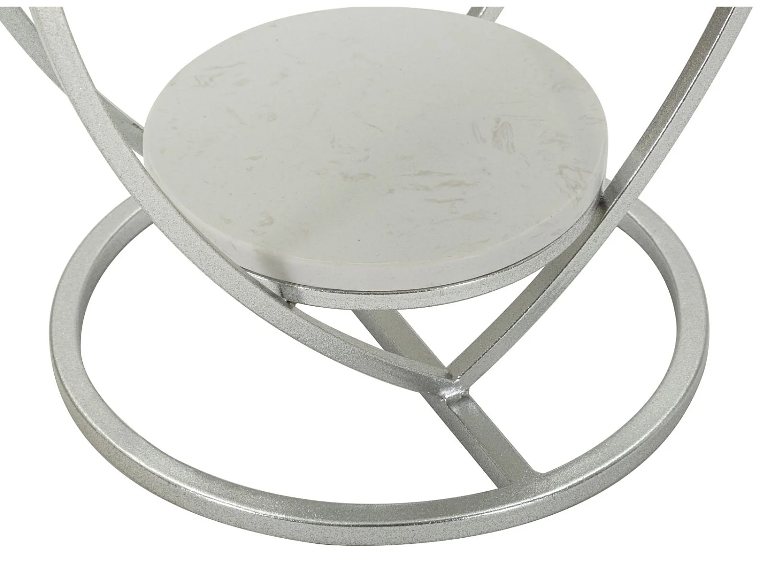 Table d'Appoint Design "Heart" 45cm Argent
