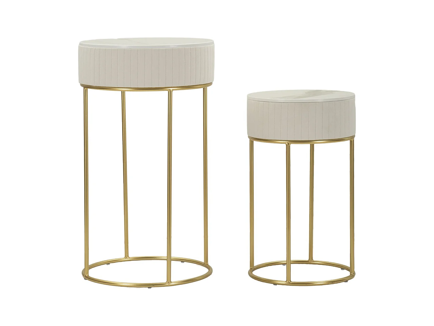 Set de 2 tables d'appoints en mdf et métal Wedding