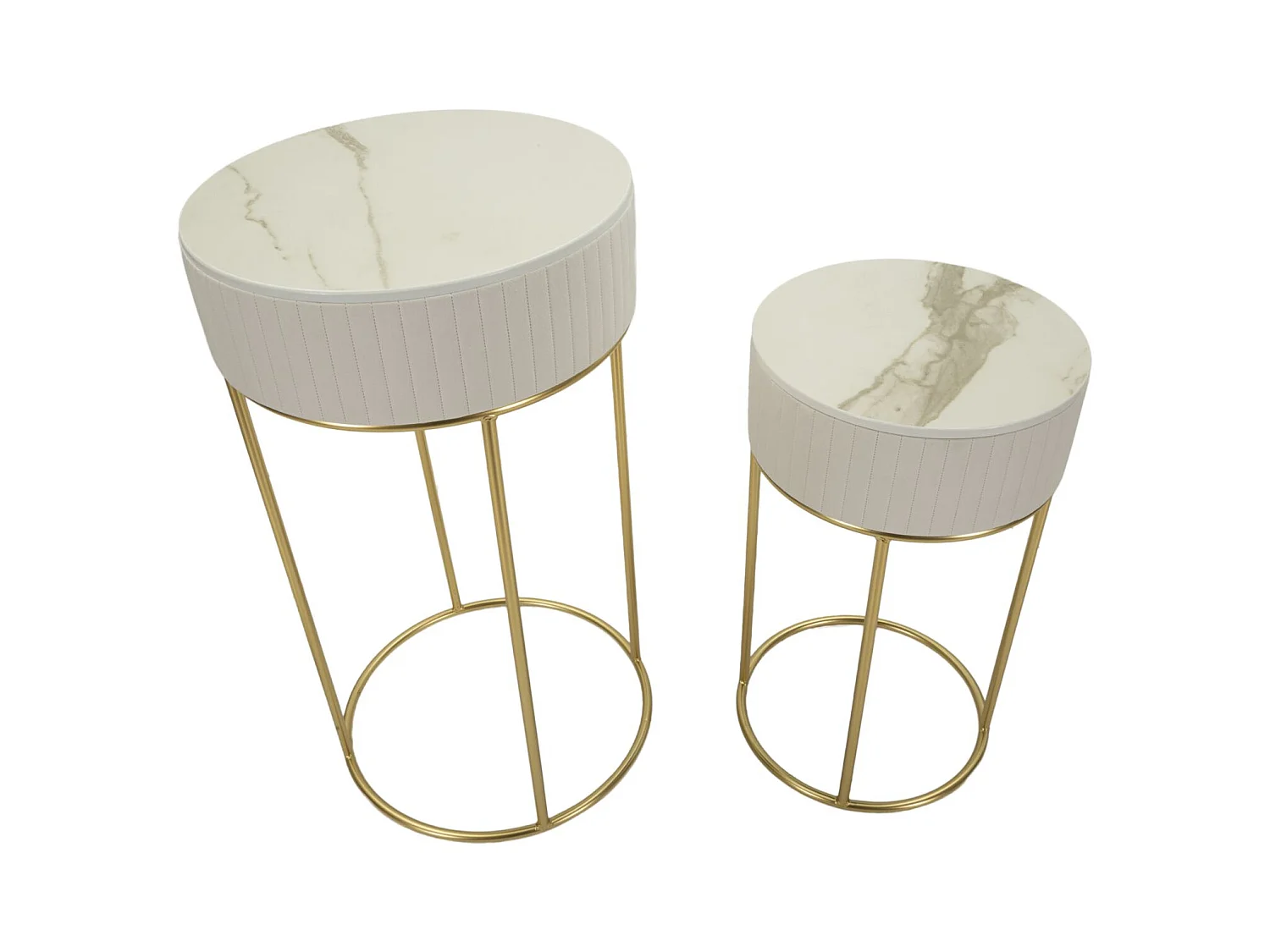 Set de 2 tables d'appoints en mdf et métal Wedding