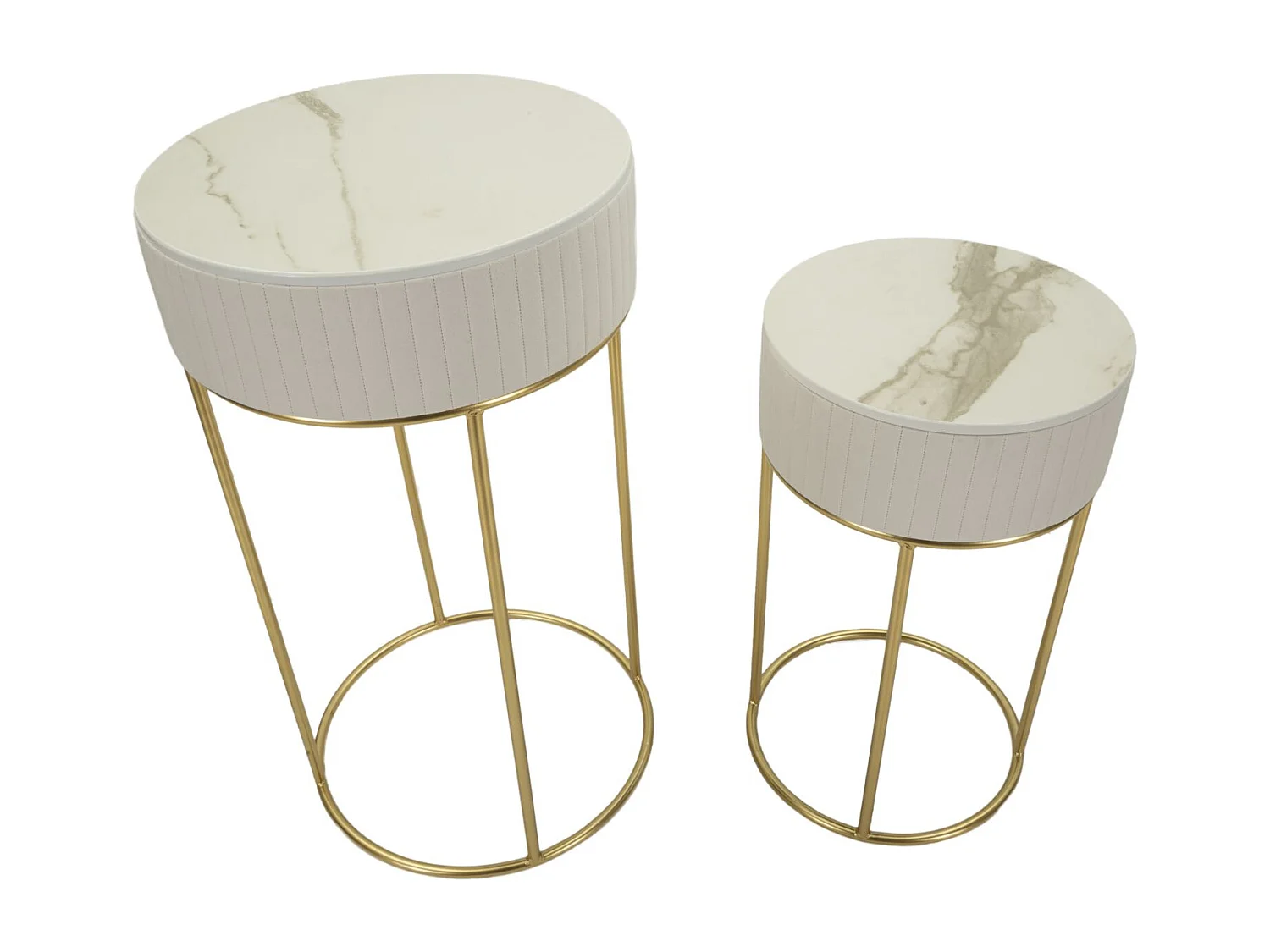 Set de 2 tables d'appoints en mdf et métal Wedding
