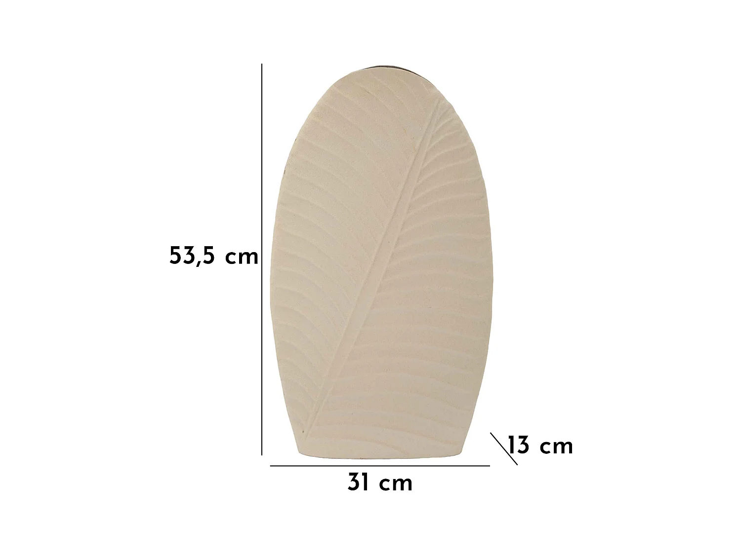 Vase en métal couleur crème cm 31x13x53,5