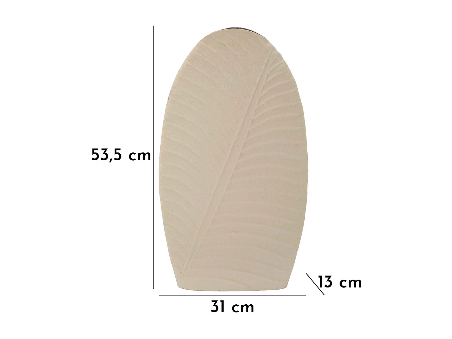 Vase en métal couleur crème cm 31x13x53,5