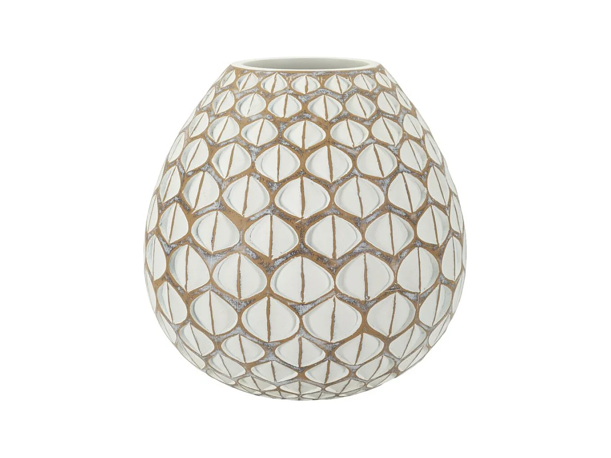 Vase en résine blanche cm ø 27x27