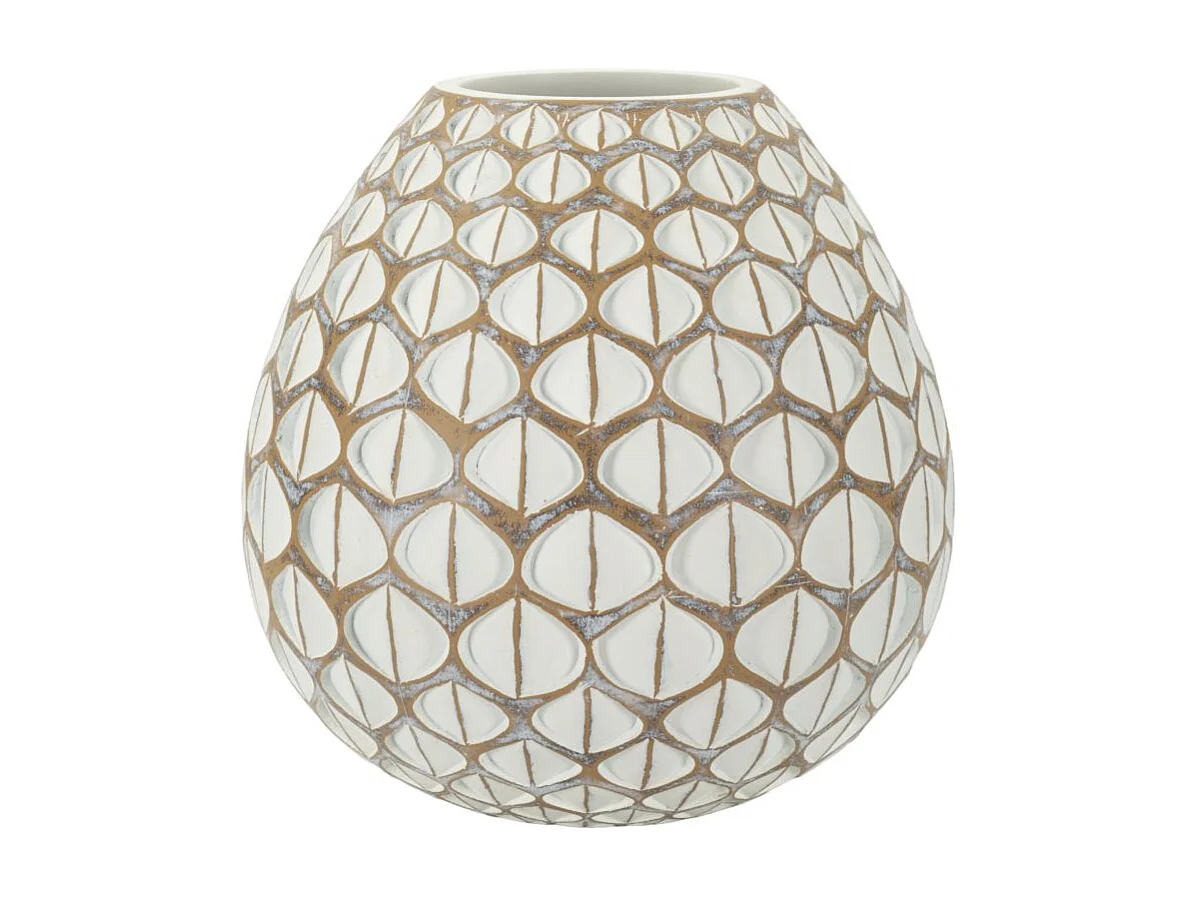 Vase en résine blanche cm ø 27x27