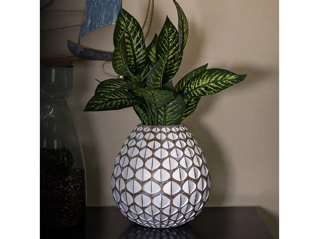 Vase Déco en Résine "Tibet" 27cm Multicolore