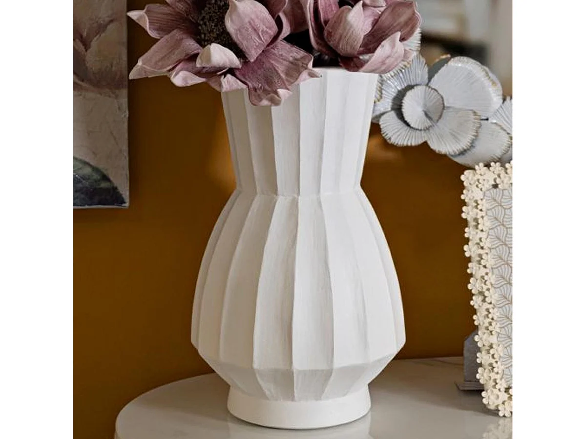Vaso in magnesio colore bianco cm ø 24x41