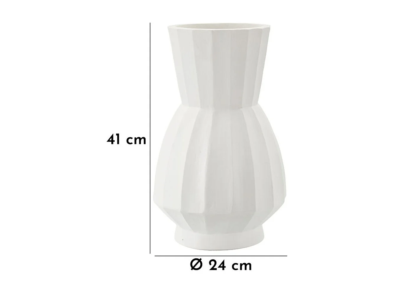 Vaso in magnesio colore bianco cm ø 24x41
