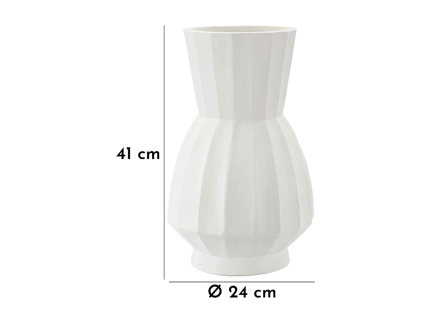 Vaso in magnesio colore bianco cm ø 24x41