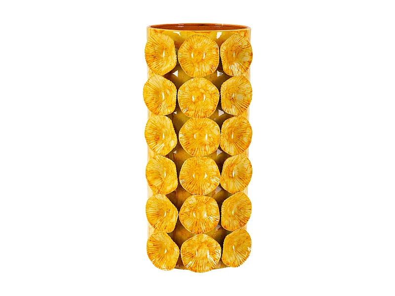 Vaso in metallo giallo cm 16x15x33