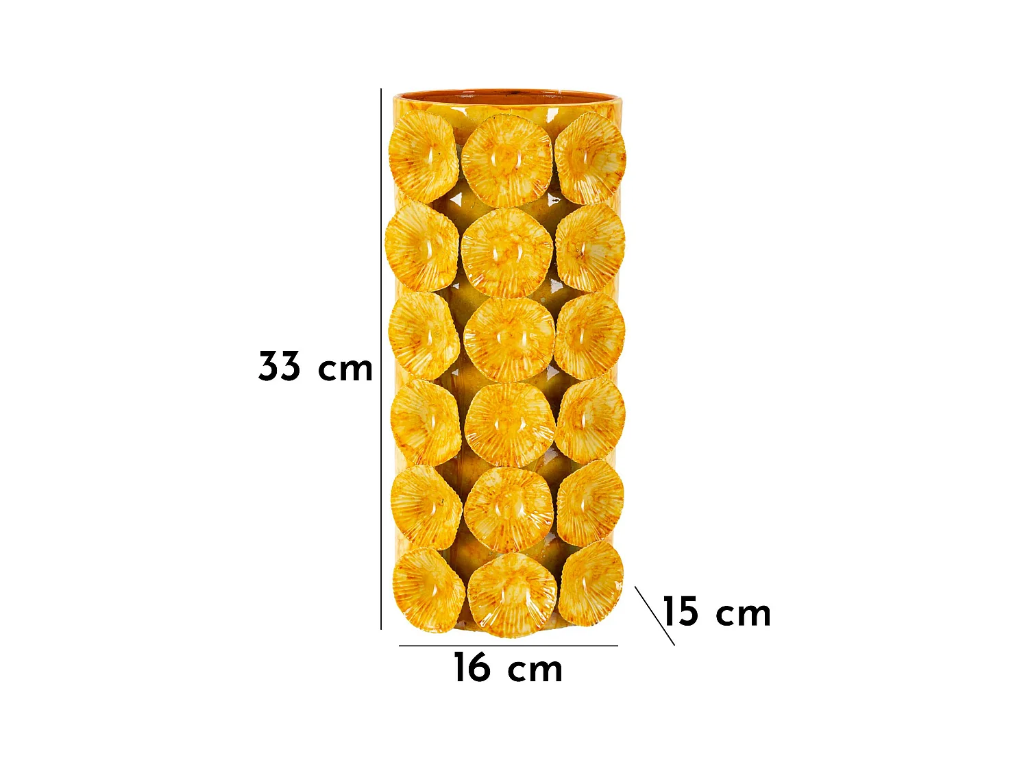 Vase en métal jaune cm 16x15x33