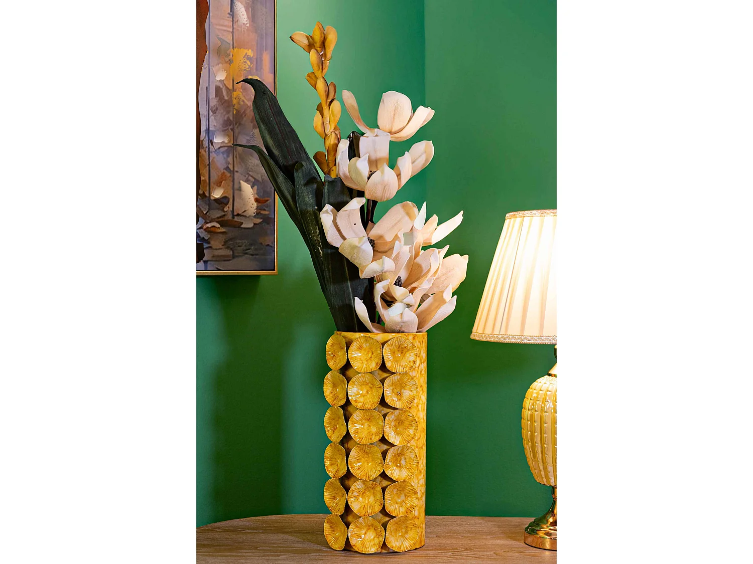 Vase en métal jaune cm 16x15x33