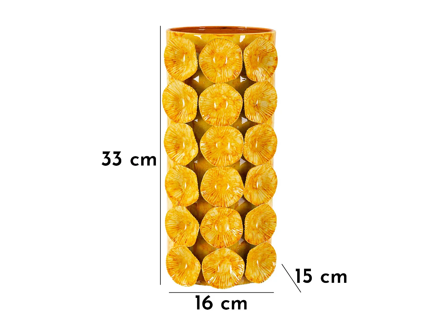 Vase en métal jaune cm 16x15x33