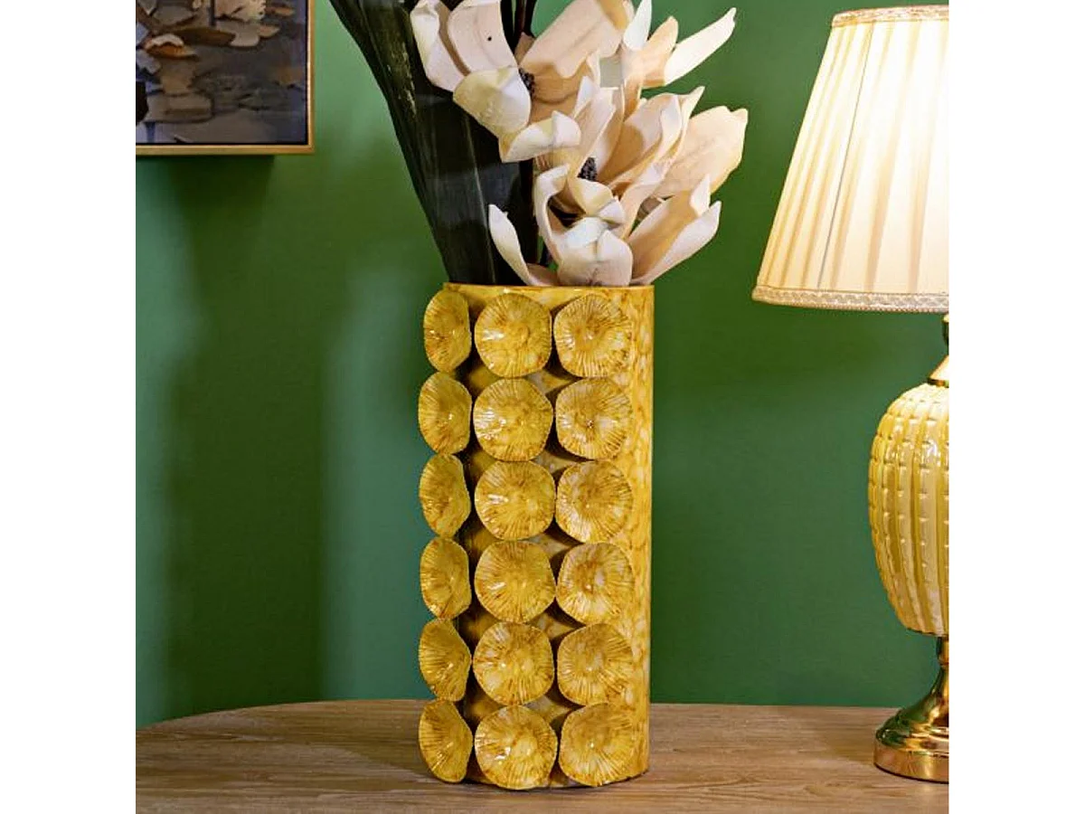 Vase Design "Drop" 33cm Jaune
