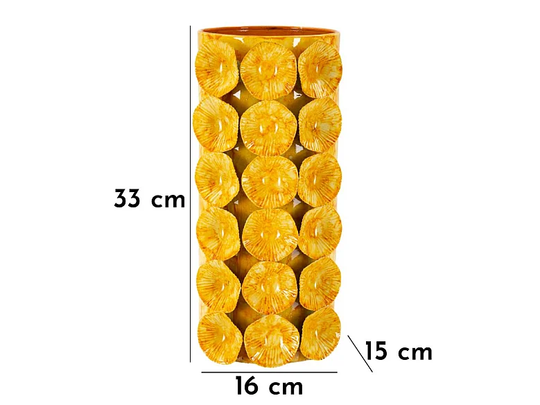 Vase Design "Drop" 33cm Jaune