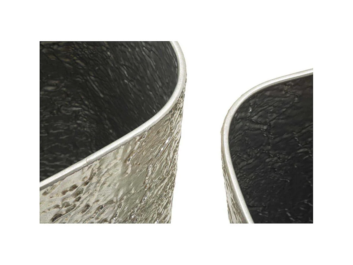 Portavasi in metallo argento set 2 pz cm ø 41x80,5-35x71