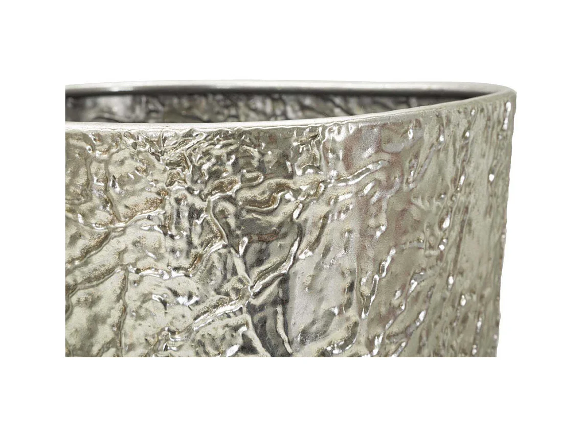 Portavasi in metallo argento set 2 pz cm ø 41x80,5-35x71