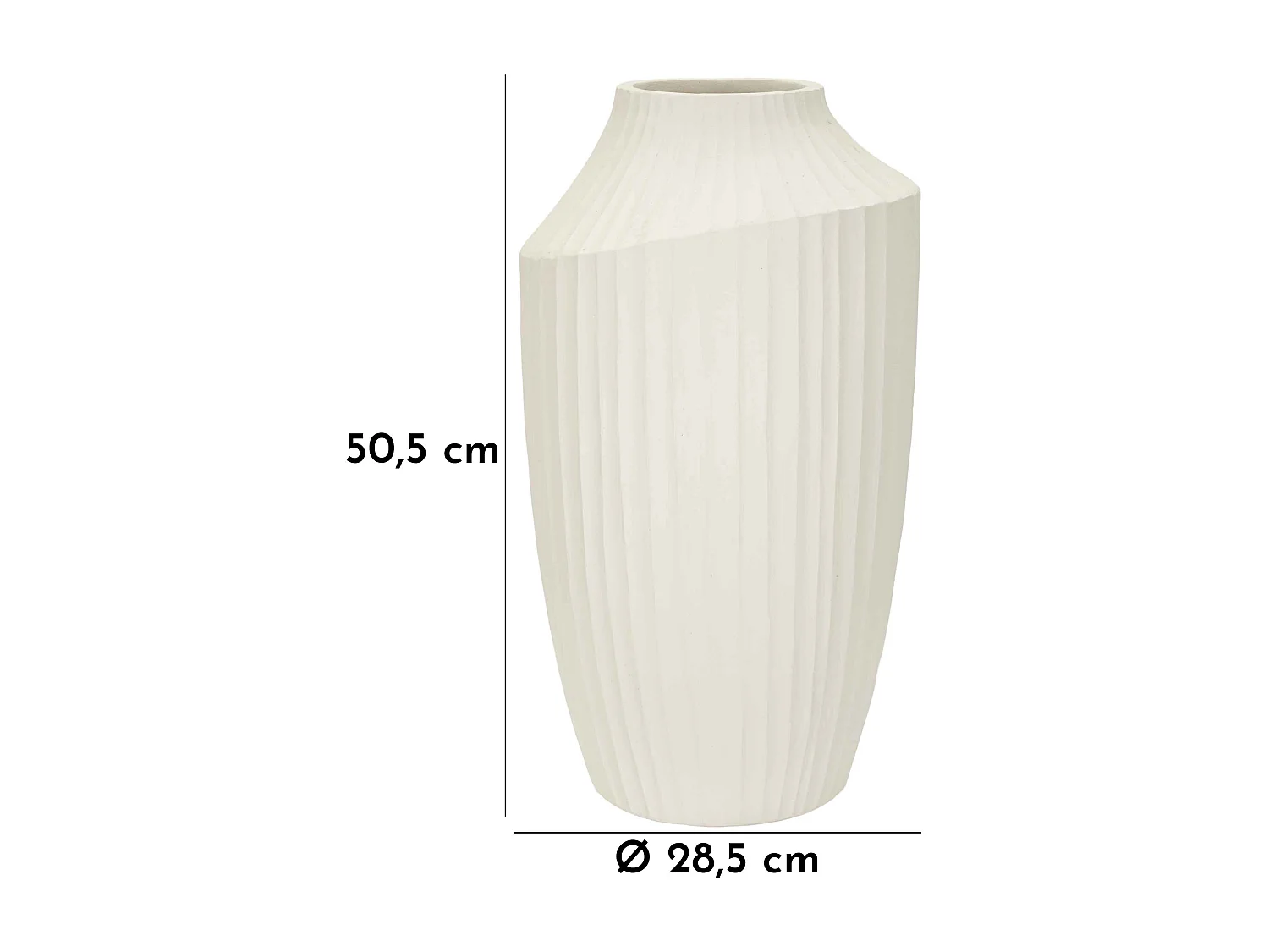 Vaso in magnesio colore crema cm ø 28,5x50,5