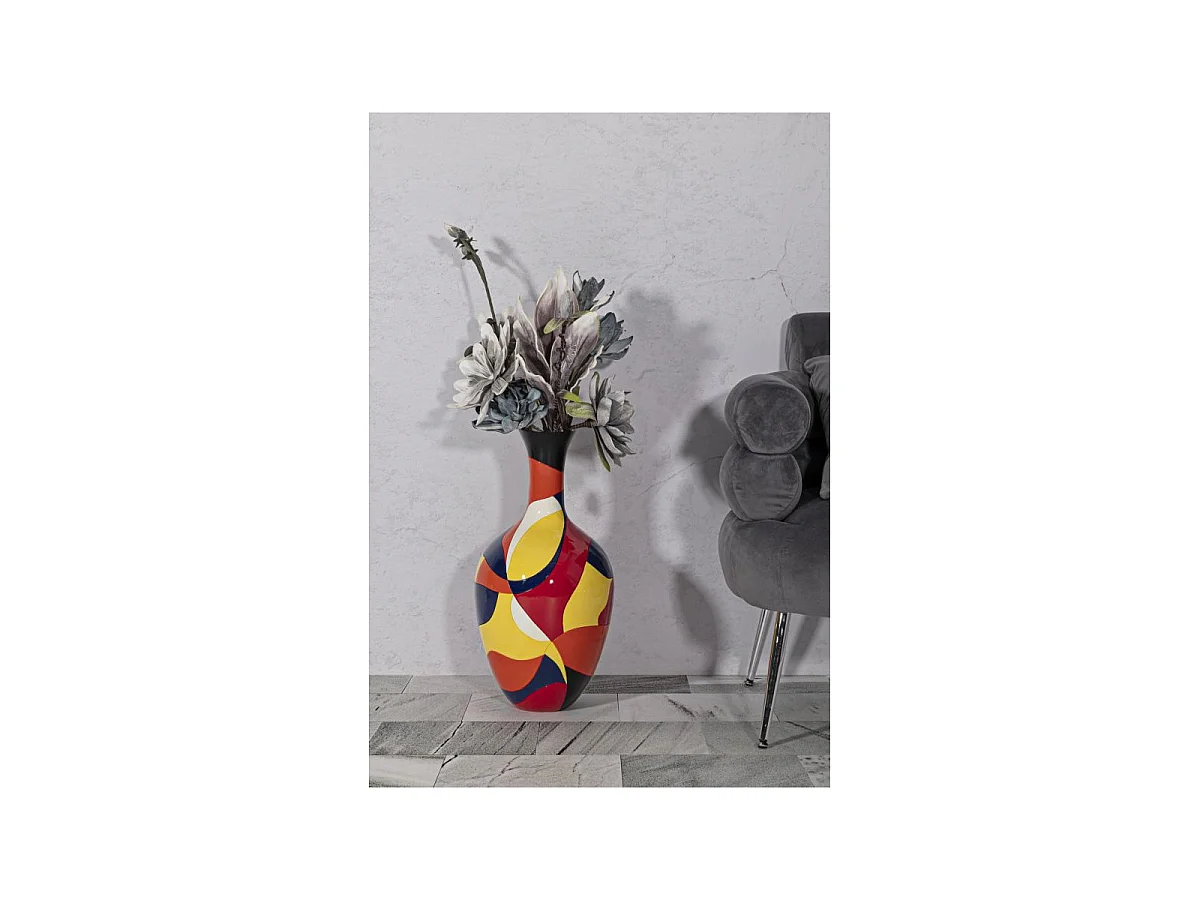 Vase Déco en Résine "Rubic" 59cm Multicolore