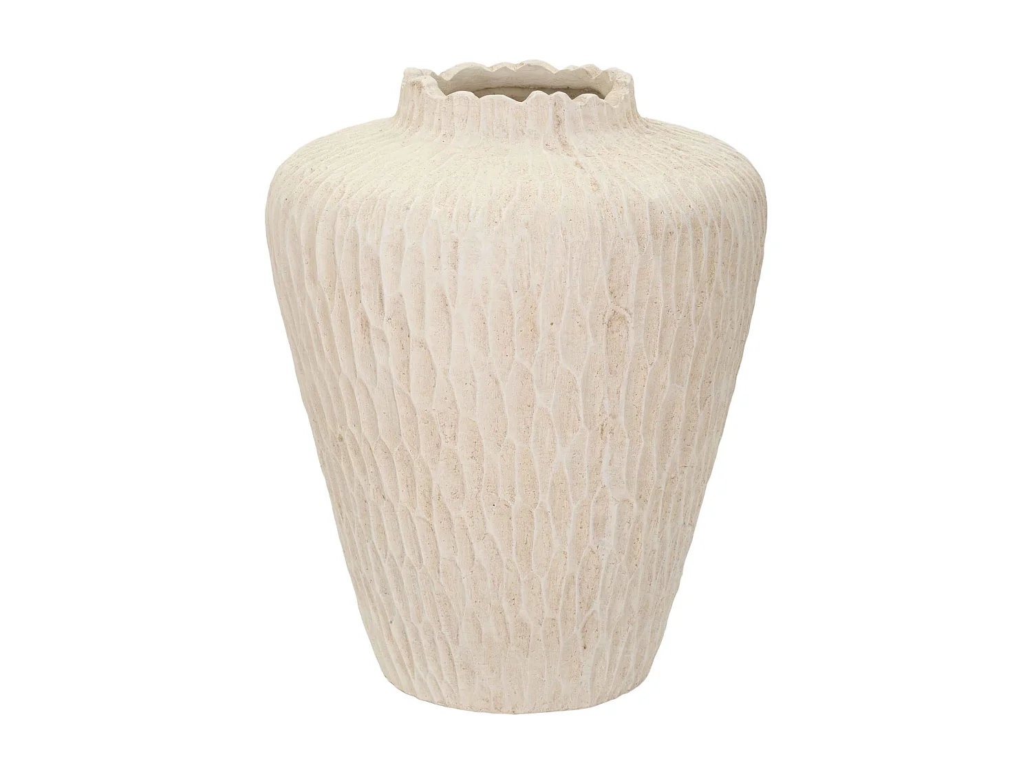 Vaso in magnesio colore crema cm ø 32x40