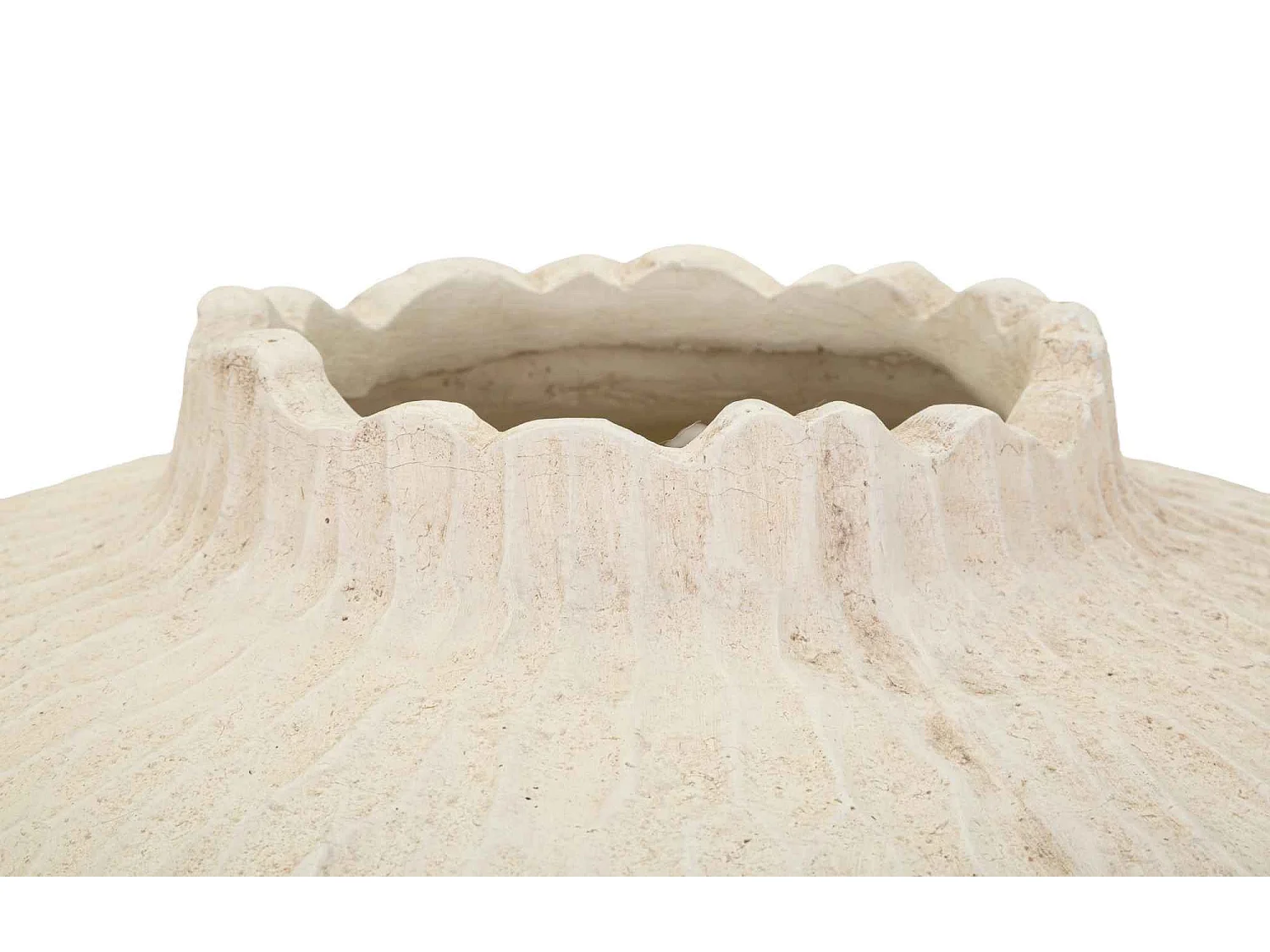 Vaso in magnesio colore crema cm ø 32x40