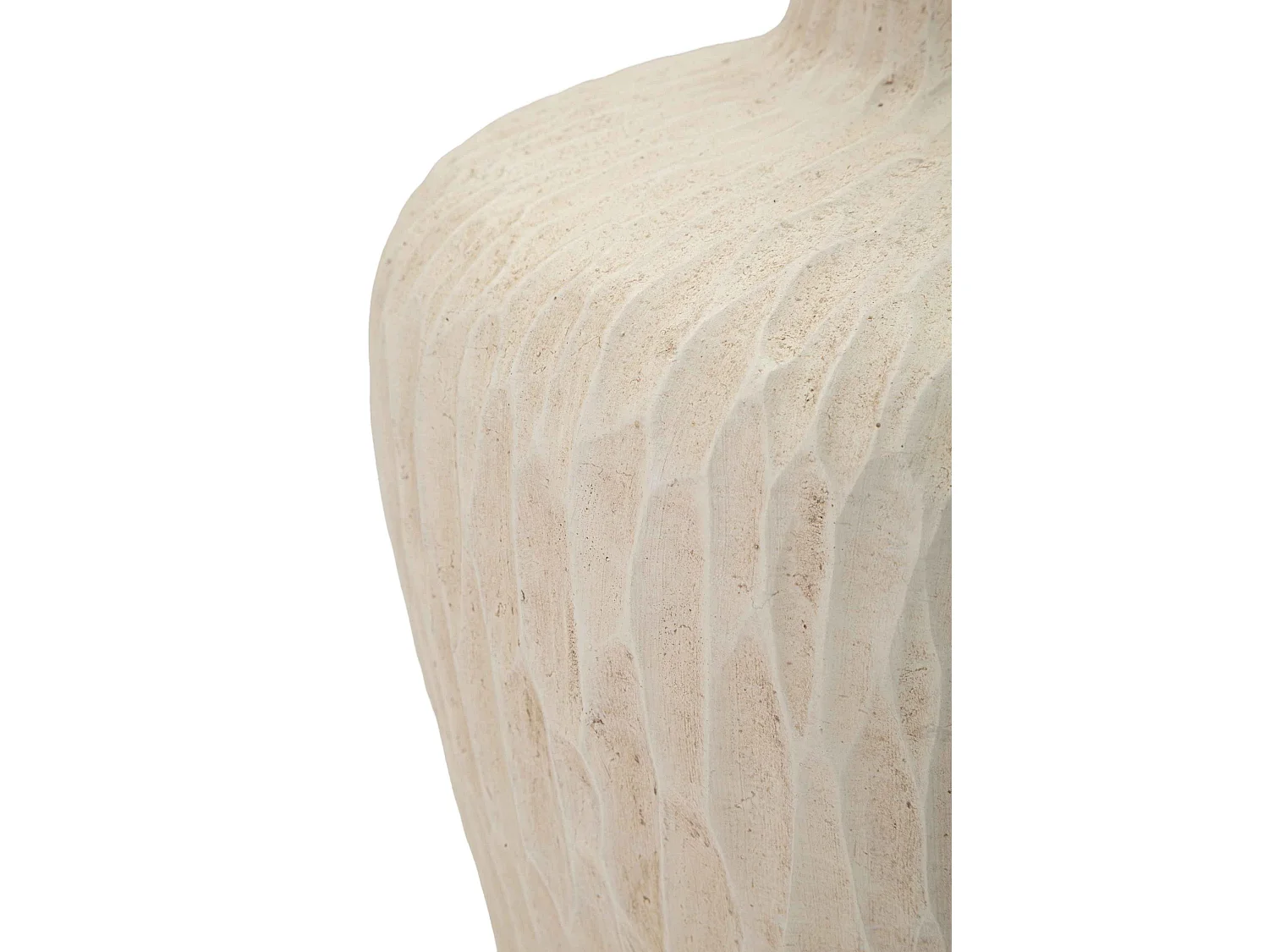 Vaso in magnesio colore crema cm ø 32x40