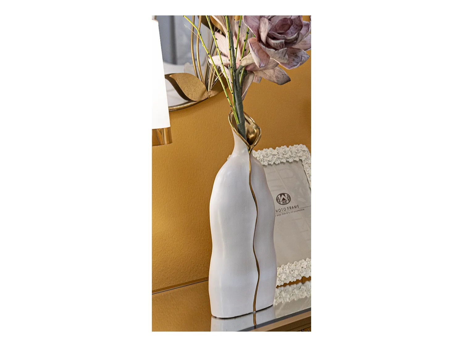 Vase Design en Céramique "Uma" 40cm Blanc