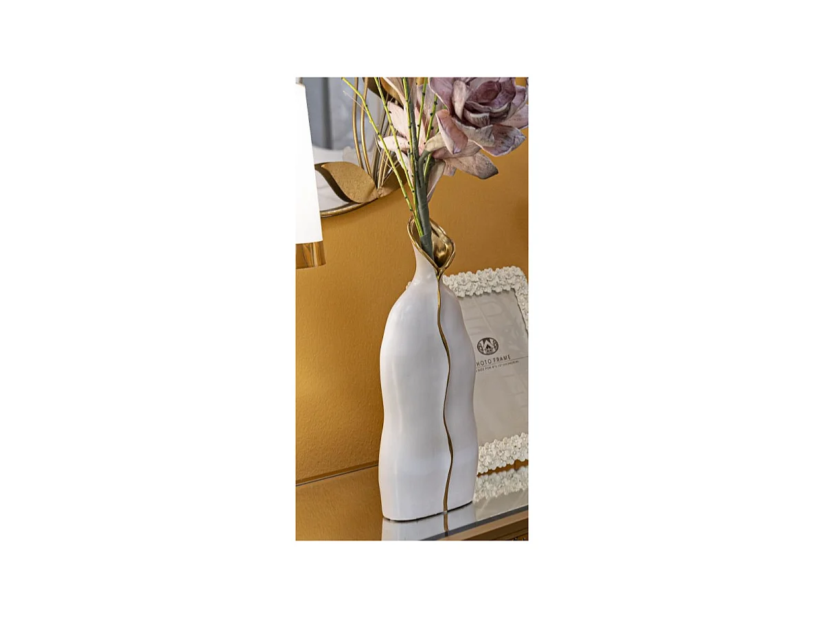 Vase Design en Céramique "Uma" 40cm Blanc