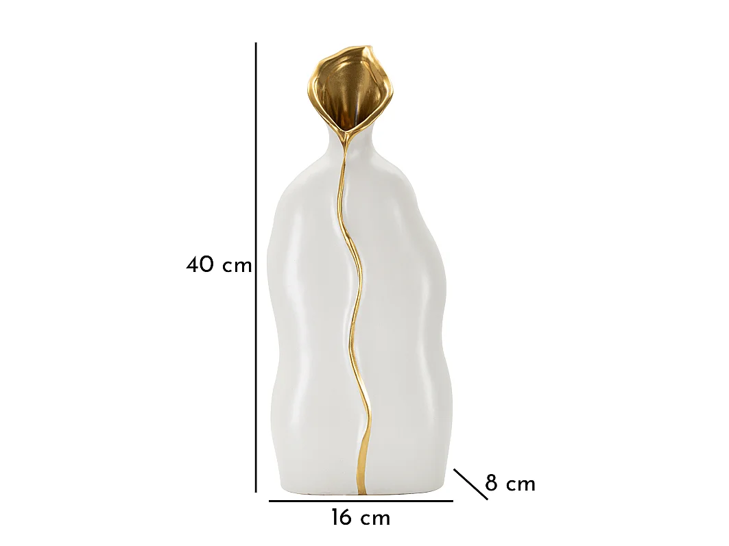 Vase Design en Céramique "Uma" 40cm Blanc