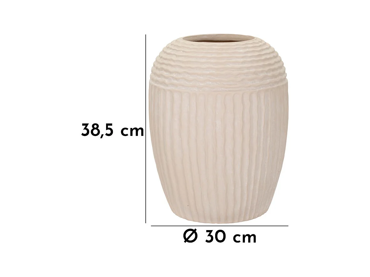 Vaso in magnesio colore crema cm ø 30x38,5